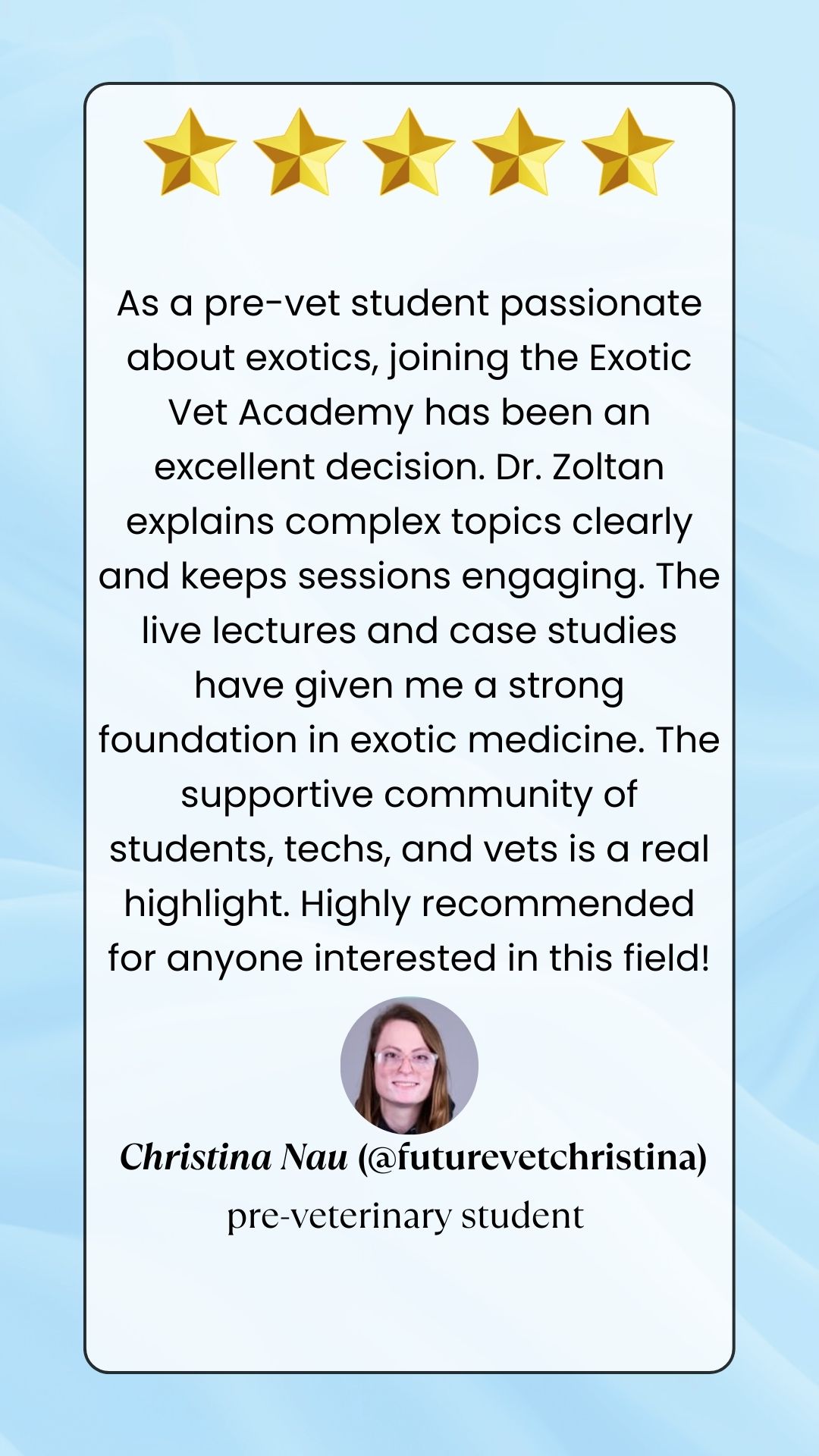 Testimonial from Christina Nau