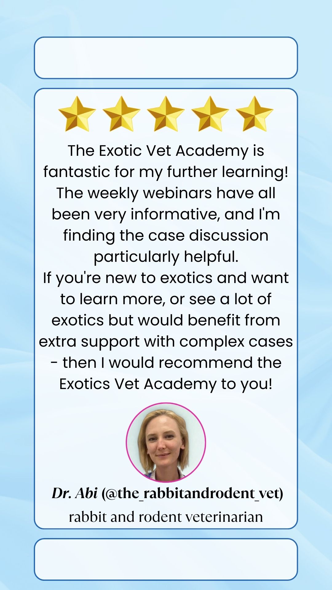 Testimonial from Dr. Abi