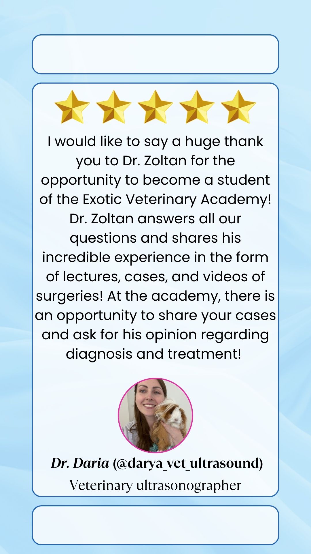 Testimonial from Dr. Daria