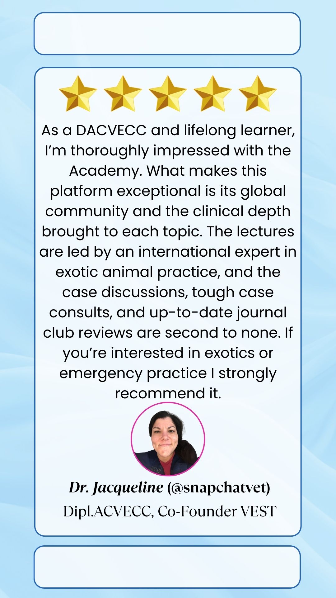 Testimonial from Dr. Jacqueline