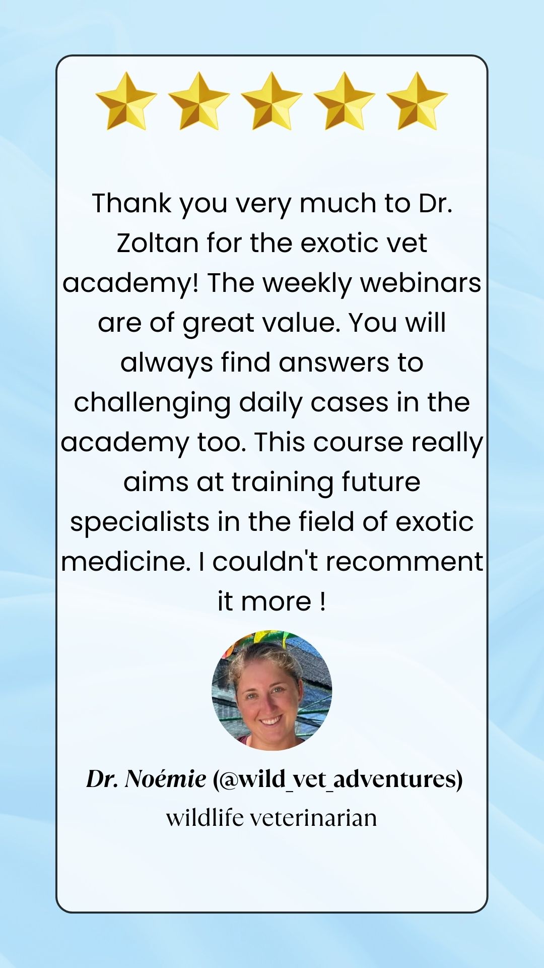 Testimonial from Dr. Noemie